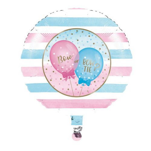 Baby Shower Gender Reveal Girl or Boy? Round Foil Balloon