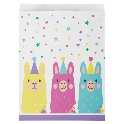 Llama Party Paper Treat Bags 10 Pack