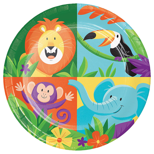 Jungle Safari Paper Lunch Cake Dessert Plates 8 Pack