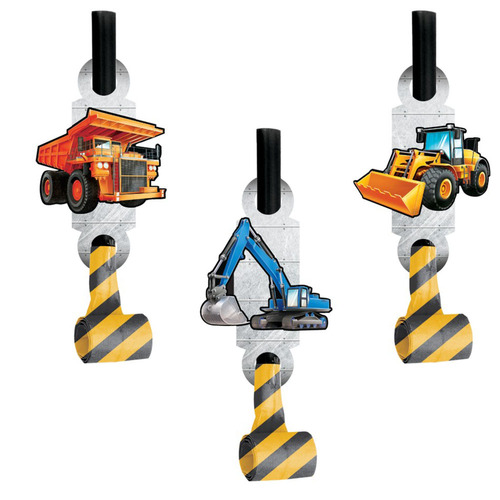 Construction Blowouts with Medallions 8 Pack