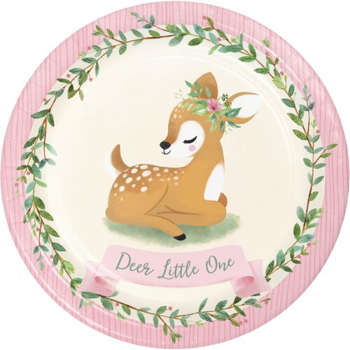  Deer Little One Paper Dinner Plates 8 Pack
