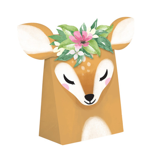 Deer Little One Paper Treat Bags 8 Pack