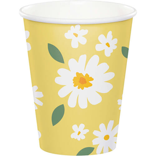 Sweet Daisy Paper Cups 8 Pack