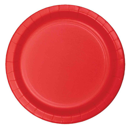 Classic Red Paper Lunch Plates 24 Pack