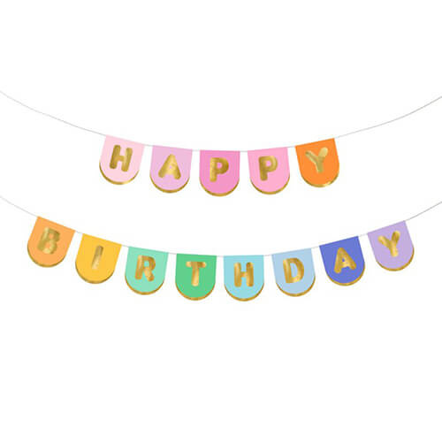 Happy Birthday Rainbow Bunting Banner