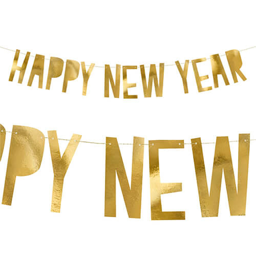 Happy New Year Gold Banner