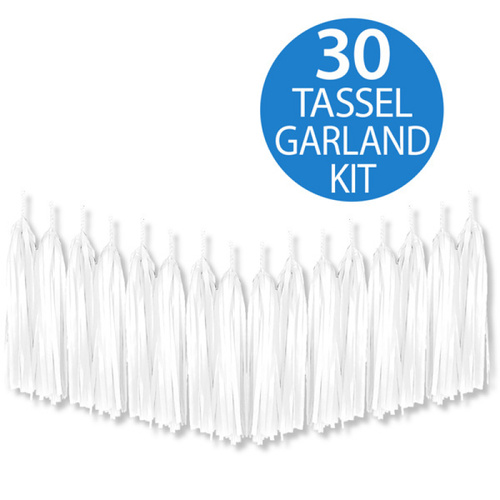 Tassel Garland Tissue Paper White 