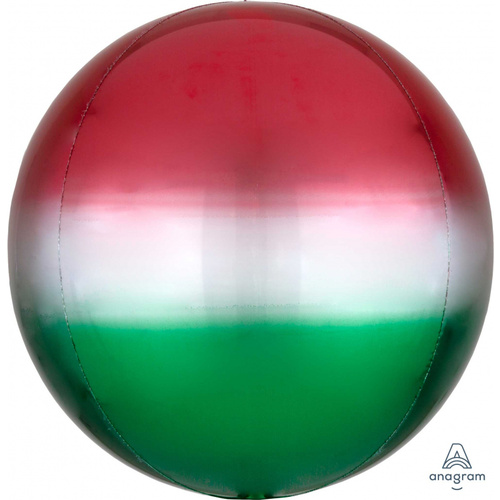Ombre Red & Green Orbz XL Round Balloon 