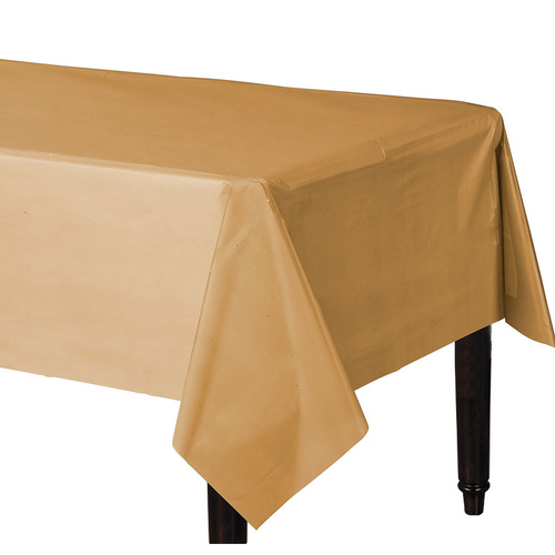 Glittering Gold Party Supplies Gold Plastic Tablecover