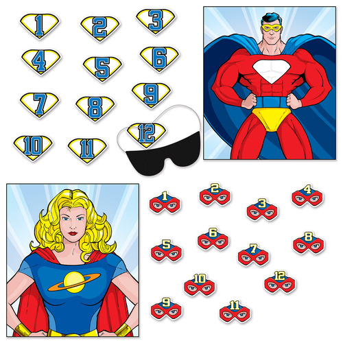 Super Hero Party Supplies Party Games Two Sided