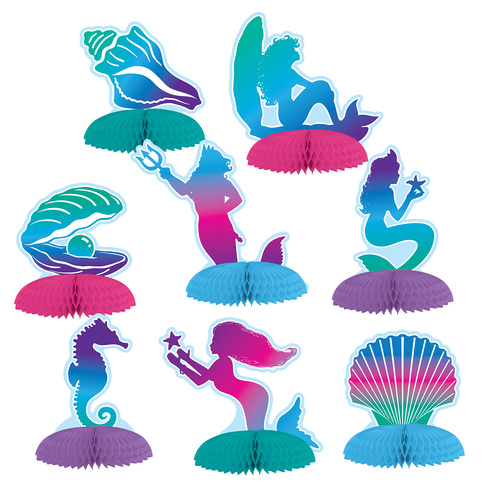 Mermaid Party Supplies Mini Centrepieces x 8 