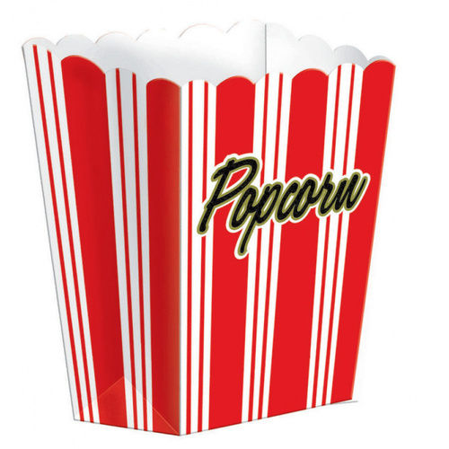 Popcorn Boxes Paper Large x 8 Pack Circus Hollywood Movies