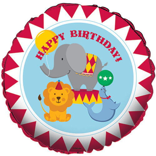 Circus Time Happy Birthday Foil Balloon 45cm