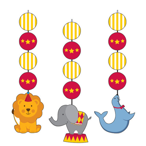 Circus Time Hanging Cutouts 3 Pack