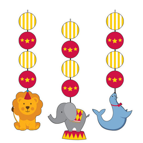 Circus Time Hanging Cutouts 3 Pack