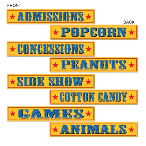 Circus Party Supplies Circus Themed Decoration Signs 4 Pack