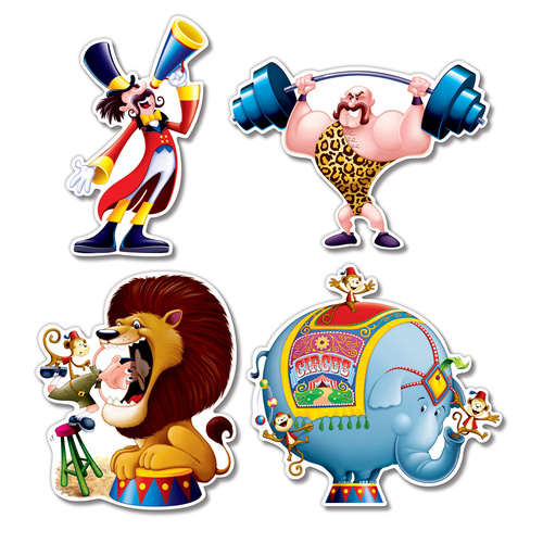 Circus Party Supplies Hanging Decorations 4 Pack