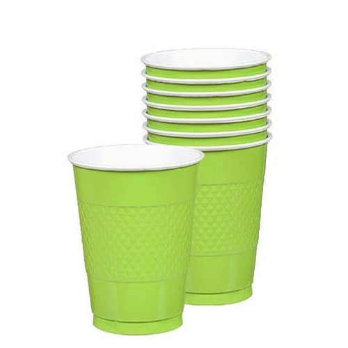 Kiwi Green Party Supplies Kiwi Green Plastic Cups 20 Pack