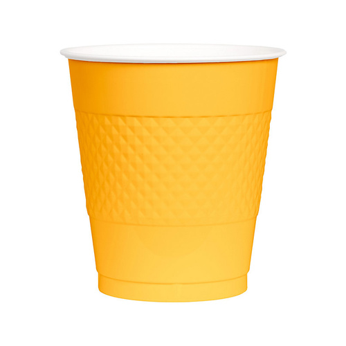 Sunshine Yellow Party Supplies Sunshine Yellow Plastic Cups 20 Pack 