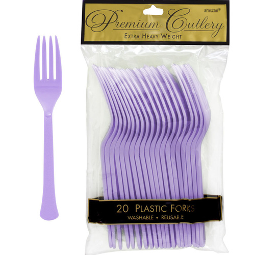Lavender Purple Plastic Forks 20 Pack