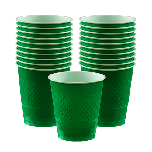Festive Green Party Supplies Festive Green Plastic Cups 20 Pack