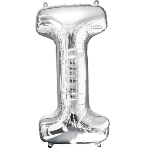 Silver Party Supplies - Silver Foil Balloon Letter I 86cm 
