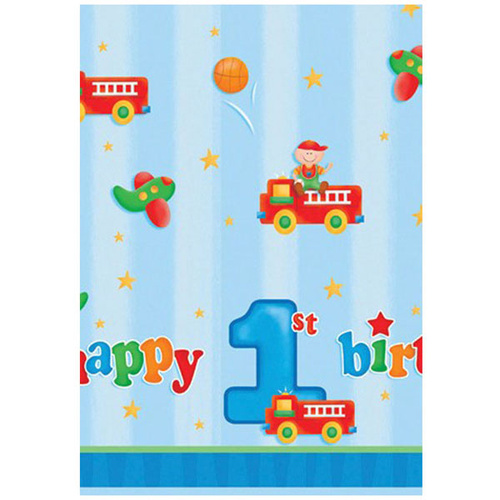 1st Birthday Party Supplies Fun at One Boy Tablecover