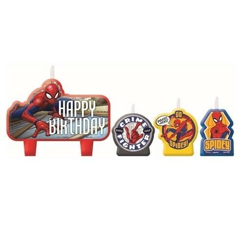 Spiderman Party Supplies Webbed Wonder Candle Set 4 Piece