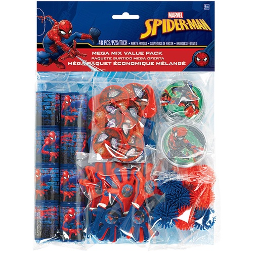 Spiderman Party Supplies Spiderman Mega Mix Value Pack 48 Piece