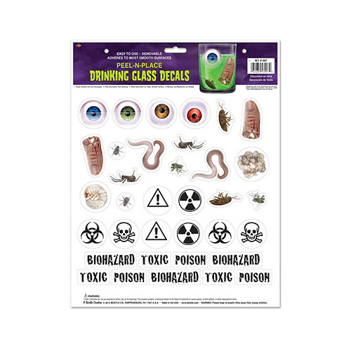 Halloween Drinking Glass Decals Peel 'N Place