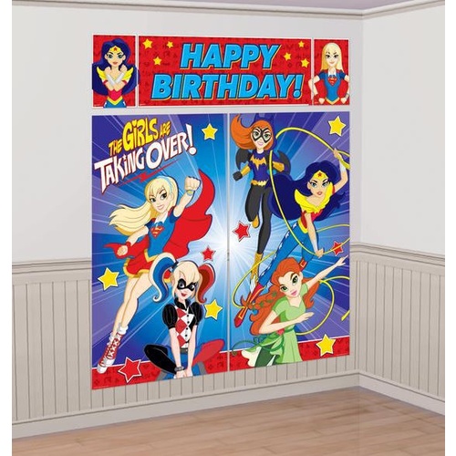 Super Hero Girls Party Supplies Wall Decorating Kit