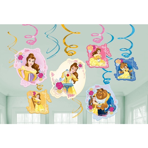 Beauty and the Beast Hanging Swirl Decorations