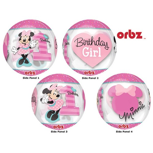 Minnie Mouse 1st Birthday Orbz Balloon