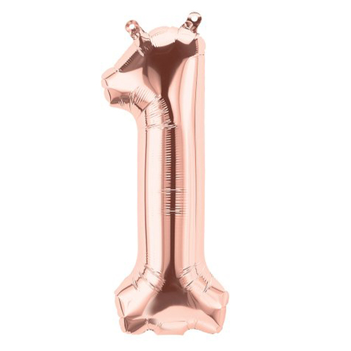 Rose Gold Number Foil Balloons 34cm 1