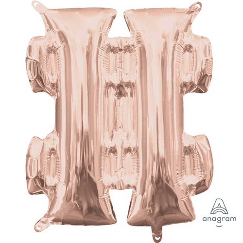 Rose Gold Party Supplies Symbol Foil Balloon # Hash Tag