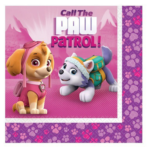Paw Patrol Girls Party Supplies Lunch Napkins 16 pack
