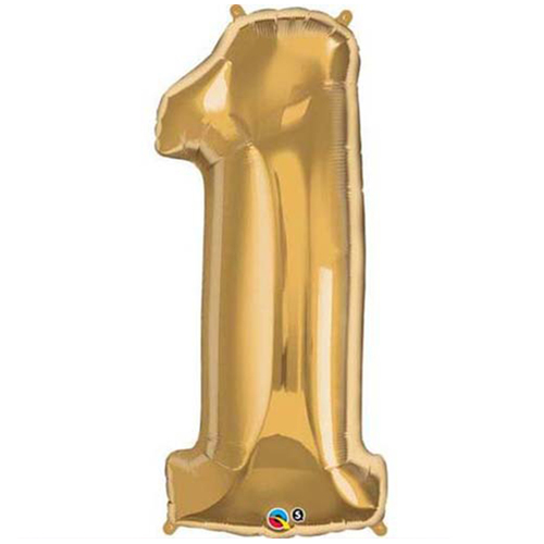 Gold Number Foil Balloons 86cm [Number: 1]