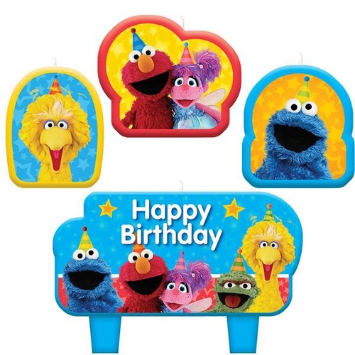 Sesame Street Party Supplies Candles Set 4 Piece