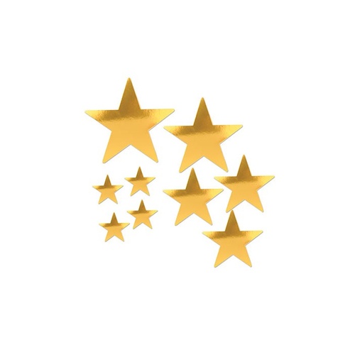 Hollywood Party Supplies Gold Foil Star Cutouts 9 pack