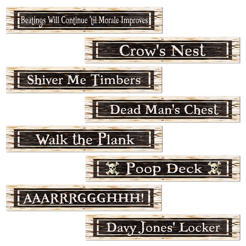 Pirate Party Supplies Sign Cutouts 4 pack