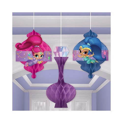 Shimmer and Shine Party Supplies Honeycomb Hanging Decorations 3 pack