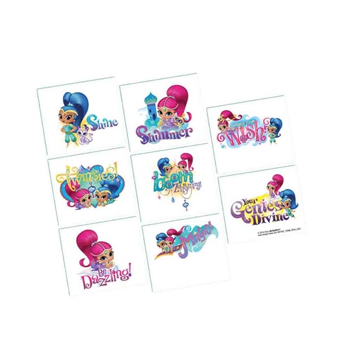 Shimmer and Shine Party Supplies - Tattoos 1 Sheet