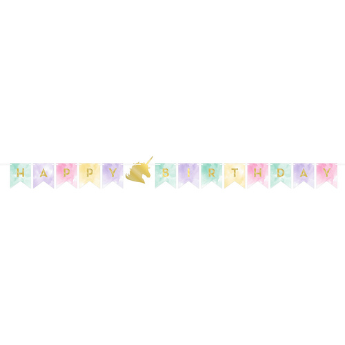 Unicorn Sparkle Party Supplies Pennant Shaped Banner
