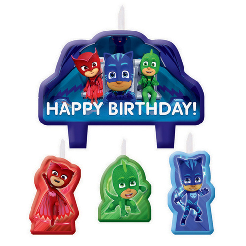 PJ Masks Party Supplies Happy Birthday 4 piece Candle Set 