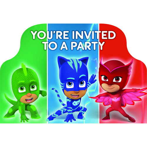 PJ Masks Party Supplies Set of 8 Postcard Invitations