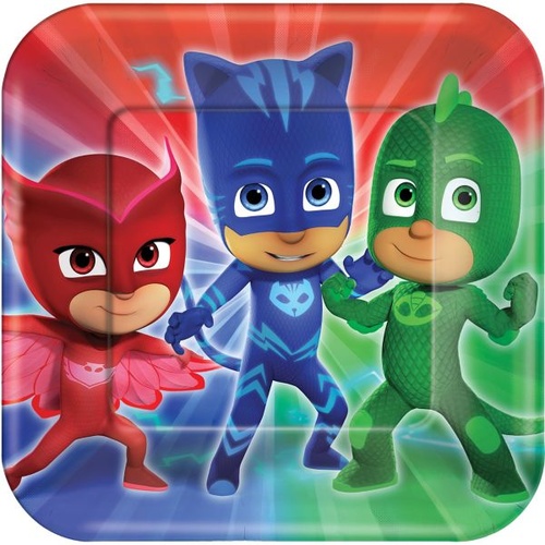 PJ Masks Party Supplies Set of 8 Square Dinner Party Plates 