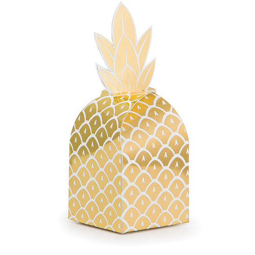 Hawaiian Luau Party Wedding Supplies Pineapple Wedding Gold Favour Boxes X8 Pack