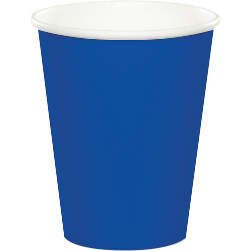 Cobalt Blue Party Supplies Paper Cups x 24 Pack