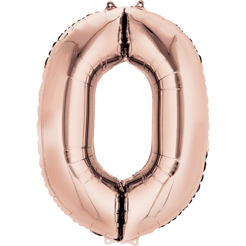 Number 0 Large Rose Gold Foil Balloon 86cm approx
