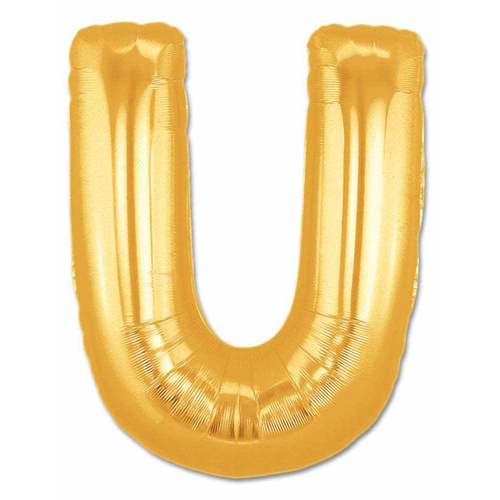 Letter U Large Gold Foil Balloon 100cm